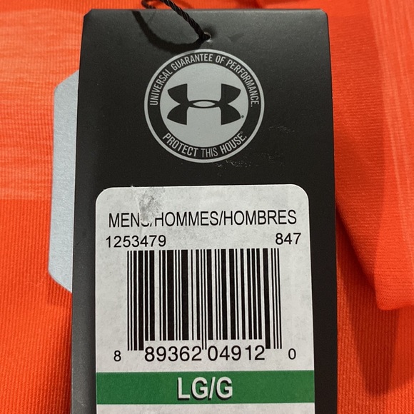 NWT - Mens Under Armour Heatgear Golf Polo - Orange Stripe - Loose Fit - Picture 10 of 10
